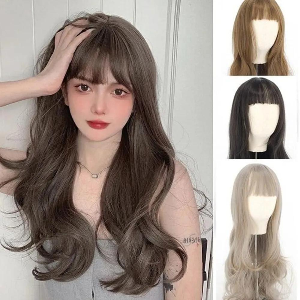 Long Wavy Full Wig, Long Natural Women s Fashion Wig Ash beige