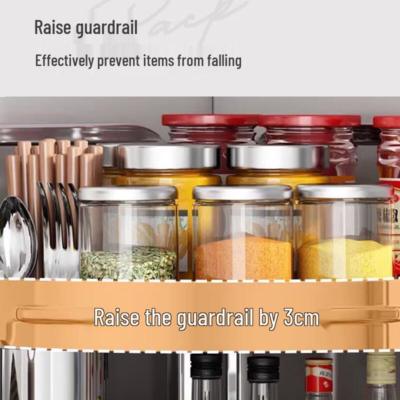 3-stufiges Edelstahl Küchen-Eck-Gewürzregal