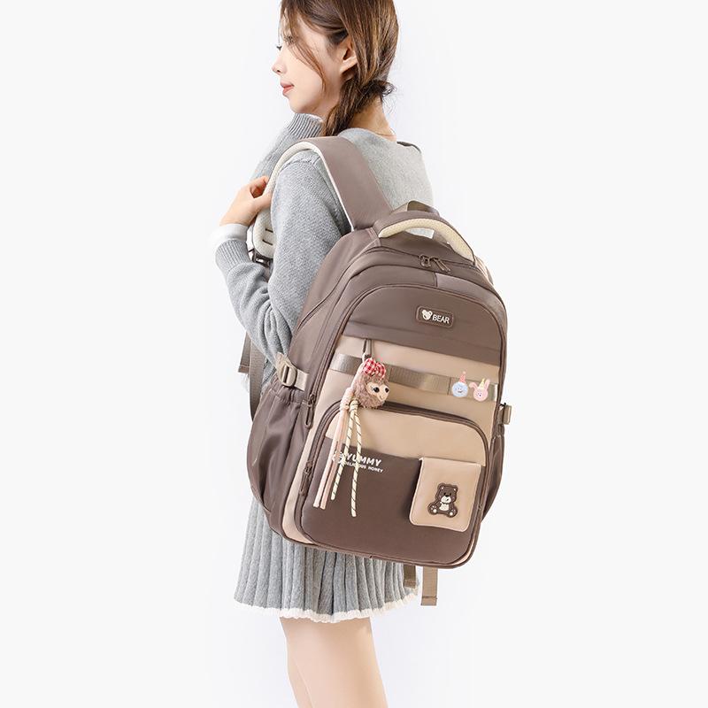 New Junior High School Girl’s Backpacks Simple High Value Large Capacity Book Bag Versatile College Style Lightweight School Bags for Teenager Student