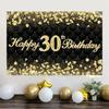 30. 40. 50. Happy Birthday Party Hintergrund Schwarz Gold Diamant Hintergrund Banner 30. 40. 50. Geburtstag Party Dekoration