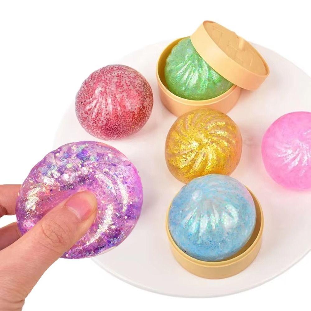 Realistic Bun Dumpling Squishy Toys with Steamer Sensory Fidget Ball Squishy Dumpling  Kids Adults