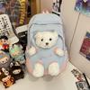 Schoolbag new milk fierce cute bear backpack high value cartoon plush doll schoolbag female junior high school student schoolbag
