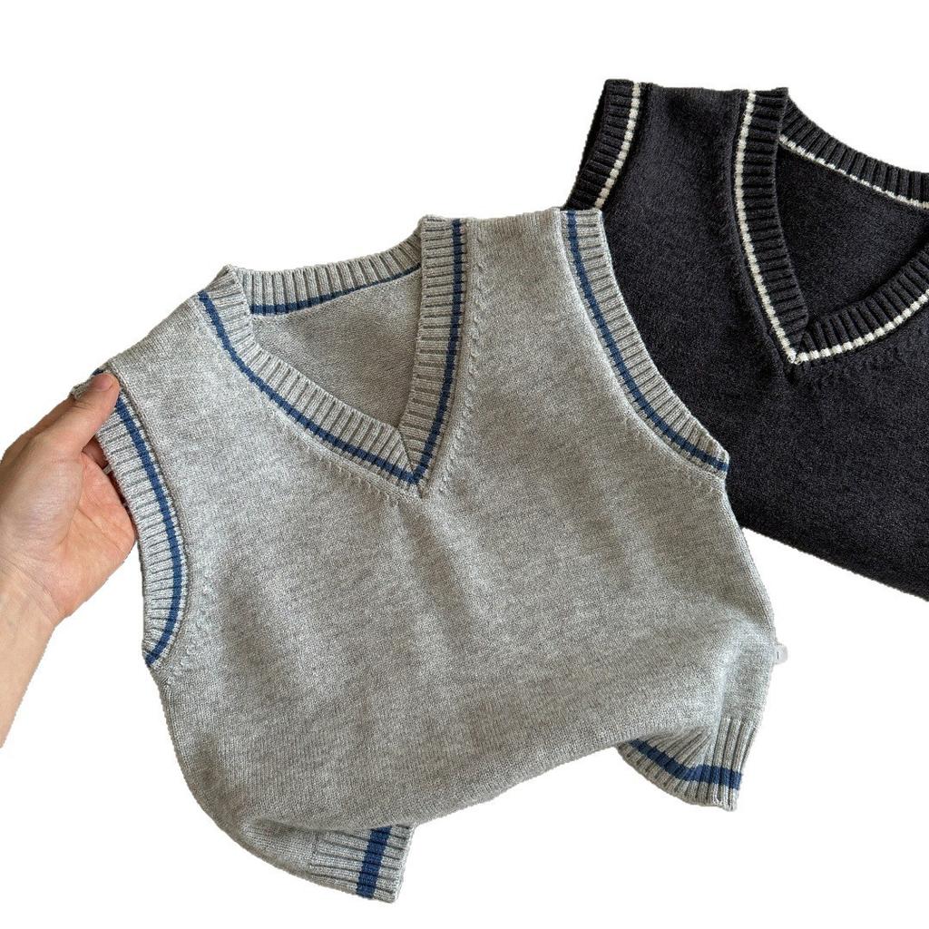 Boys Cotton Knit Vest Spring Autumn Preppy