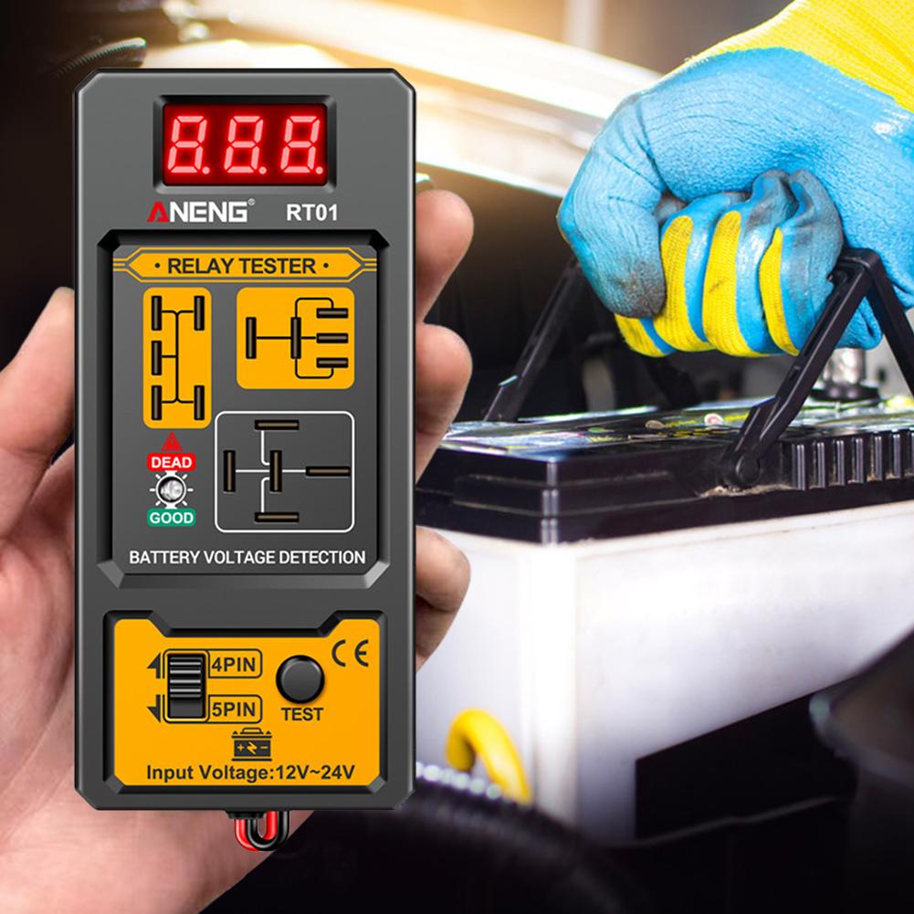 ANENG RT01 Relay Tester Aermotor 11-25V Car Battery Voltage Detector LED Indicator Light Alternator Analyzer Diagnostic Tool