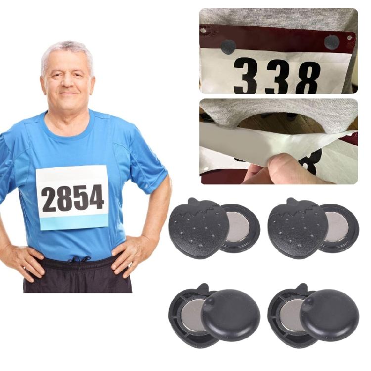 Race Bib Attachment Clip 4 Pairs Premium Magnets For Triathlons Lightweight Competition Gear No Needle Required