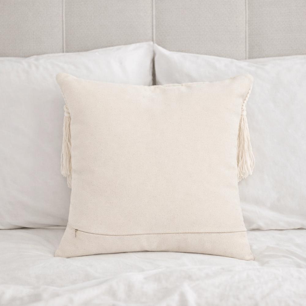 Hand-woven Bohemian Macrame Pillow Cover with Tassel Pillowslip Ethnic Knitted Pillow Case  Bedroom