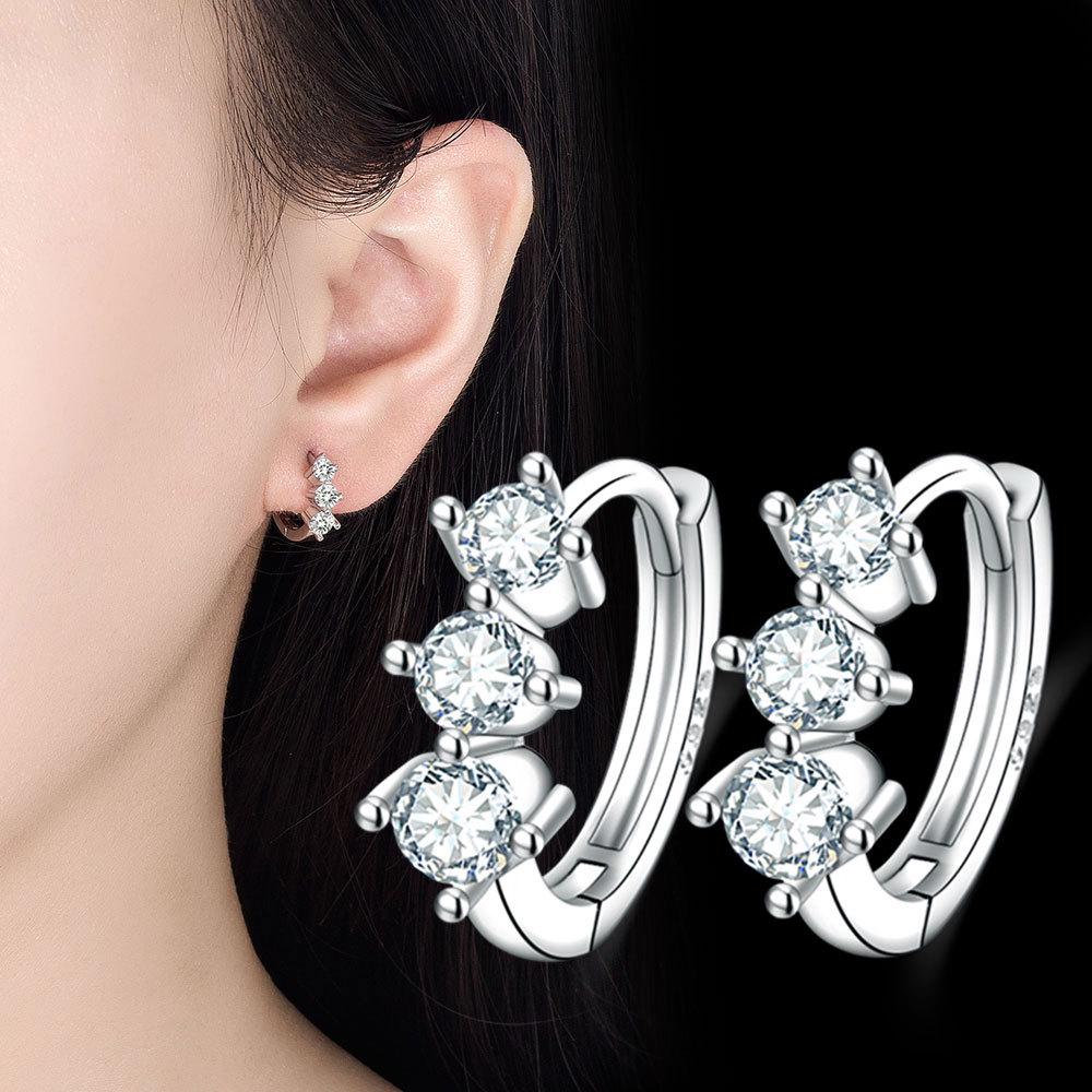 

Trendy Three Stone Geometric Zircon Earrings for Women