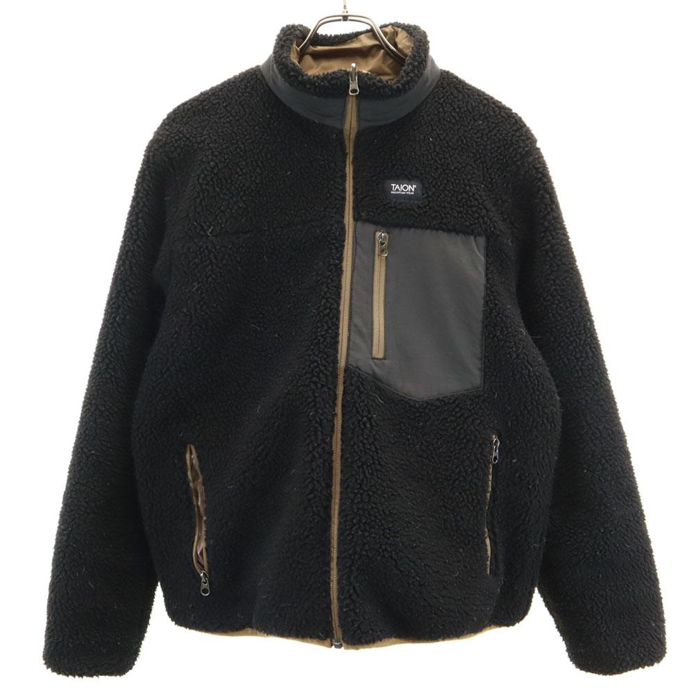 TAION Reversible Quilted Jacket L Brown Bore Women Used