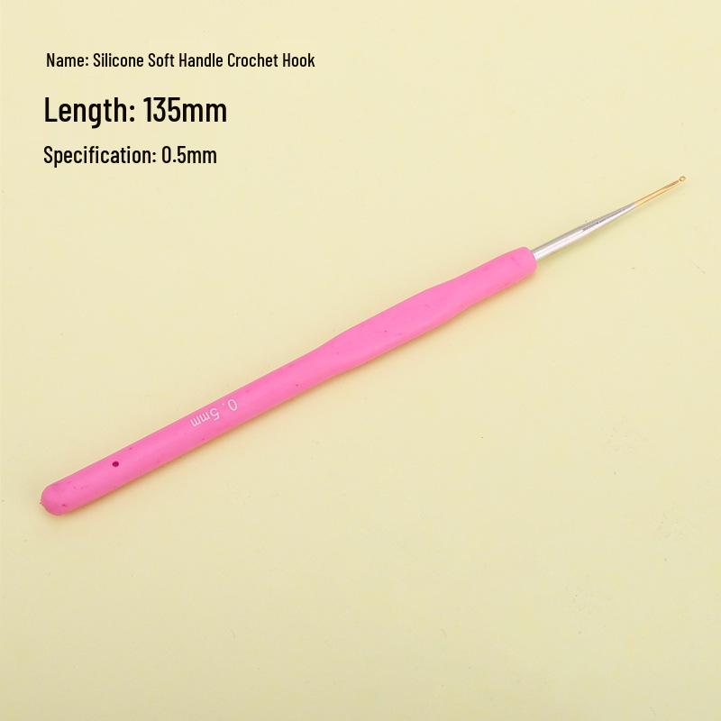 Candy-colored Crochet Hook with Gold-Plated Head - Soft Handle for DIY Sweaters, Shoes, and Hats