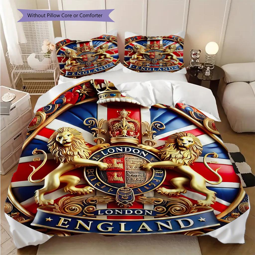 British Empire London England Bedding, Duvet Cover, Pillowcase, Home Decoration, Birthday Gift (1 * Duvet Cover+2 * Pillowcase, Coreless)