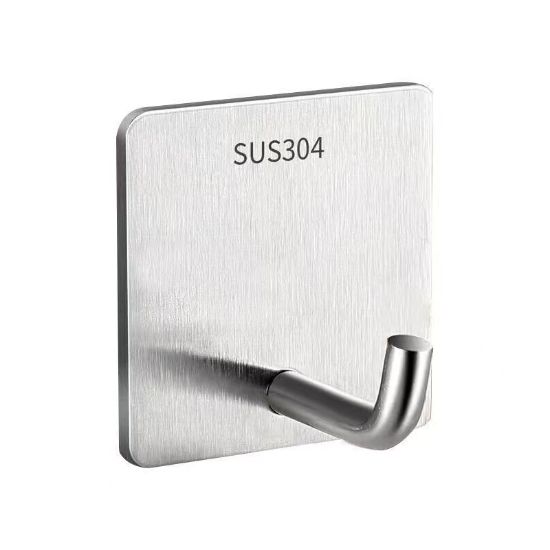 

Stainless Steel Hook, No Drilling, Strong Load-bearing Adhesive, Hanging Clothes Hook Behind The Door, Living Room, Kitchen, Dormitory Wall Hook one size