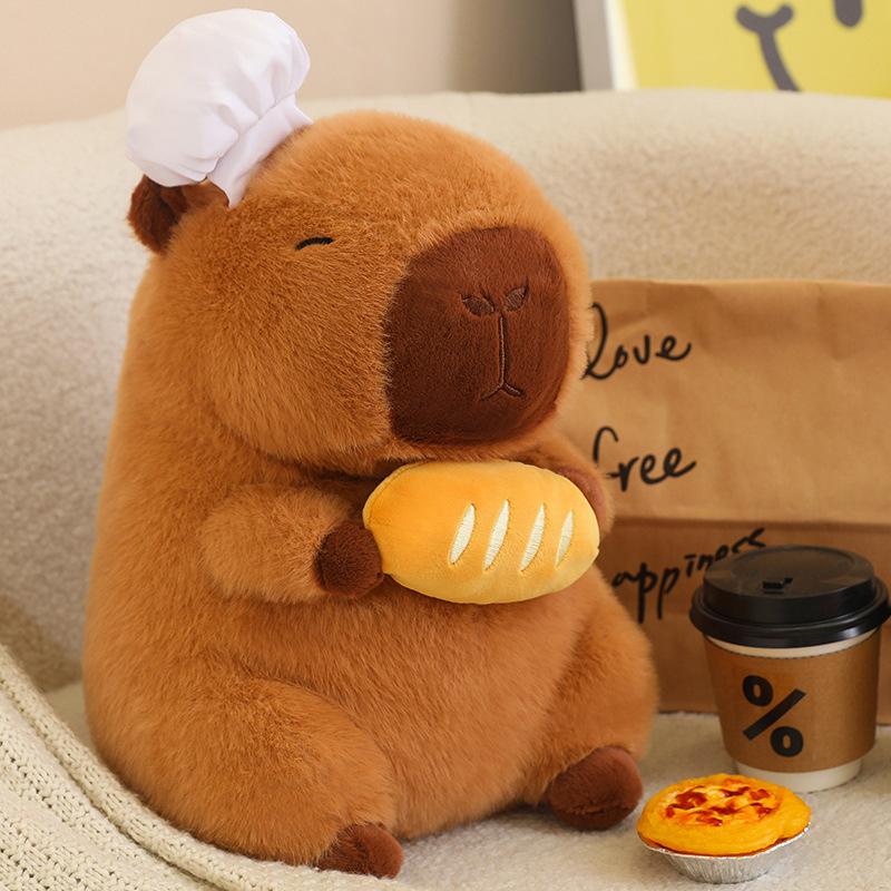 Toy Capybara Plush Animal Doll Shoulder Bag Chef Costume Children Holiday Gift