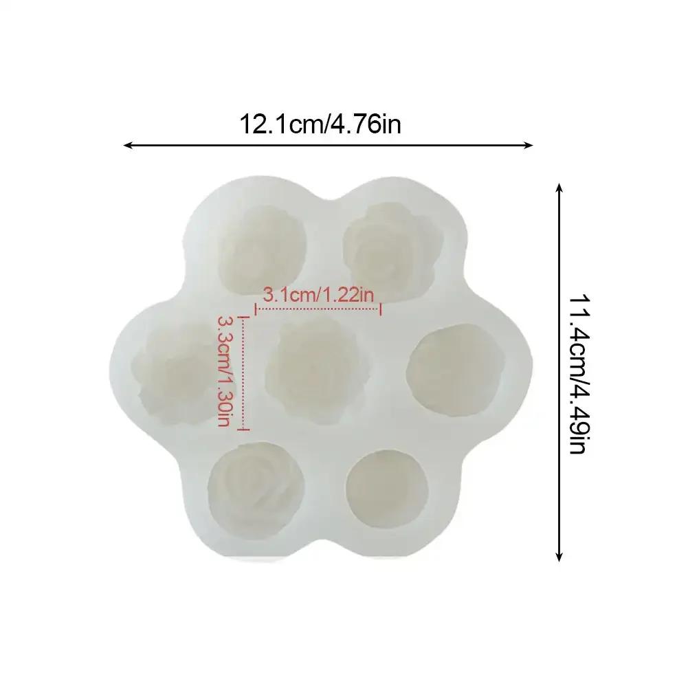 1 Stück DIY Aroma Kerze Blume Pfingstrose Rose Silikonform 7 in 1 Harz Tropf Gel Ornamente Form Handgemachte Seifenherstellung
