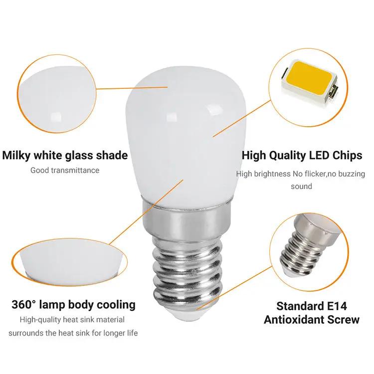 2/4 stücke LED Glühbirne E12 E14 220V Kühlschrank Glühbirnen Kühlschrank Display Lampe Nacht Lichter Hohe Helligkeit Wohnkultur kronleuchter