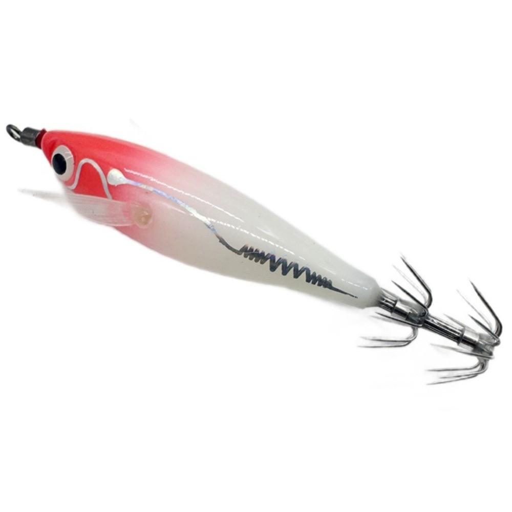 80mm 6g Glowing Squid Jig Round Belly Wooden Material Squid Fishing Hook Glowing Feature Horizontal Wooden Shrimp Night Fishing