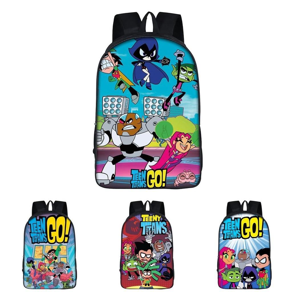Teen Titans Go Kids Cartoon Backpack With Large Capacity And Smooth Zipper