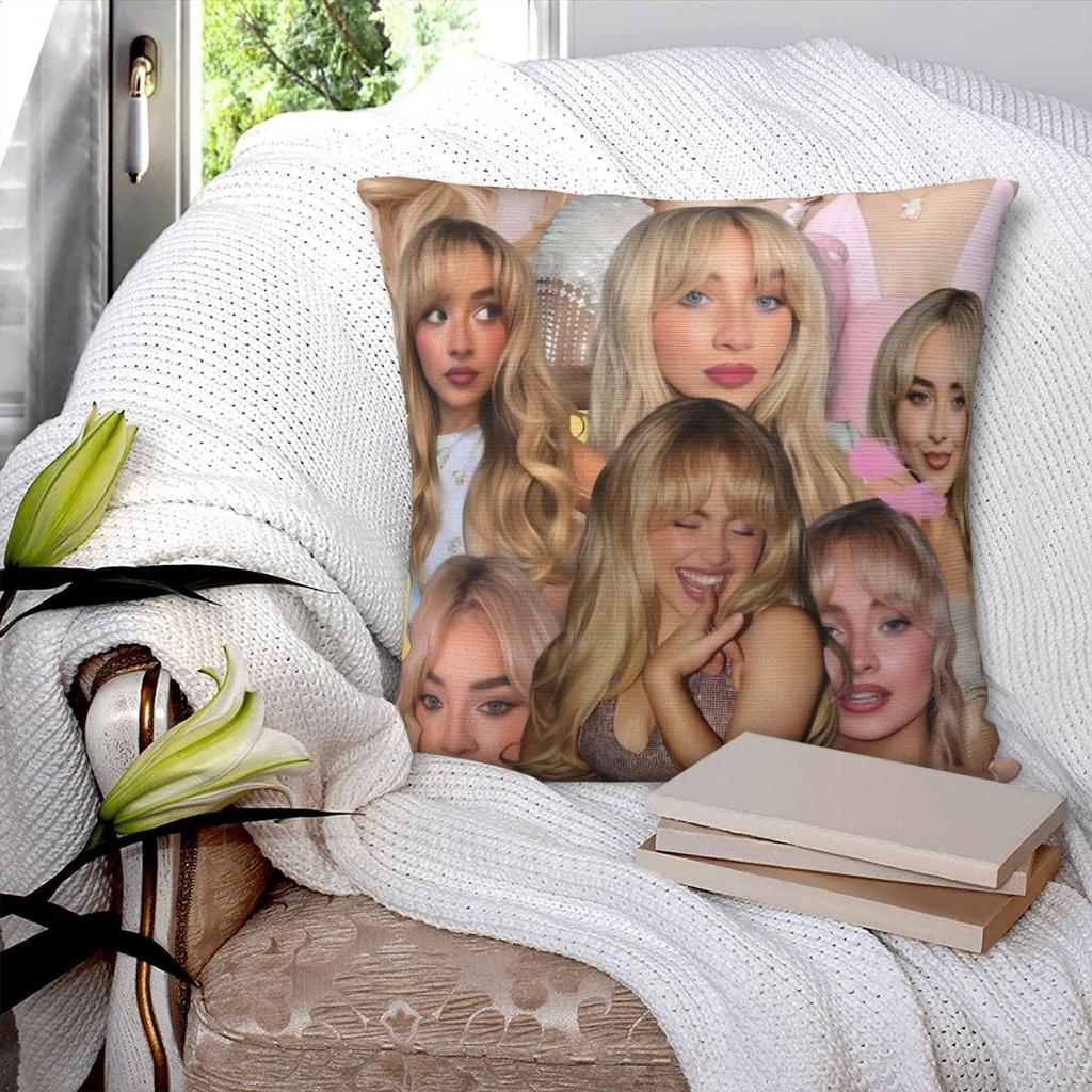 Sabrina Carpenter American Singer Pillow Cover Fashion Pillow Case Soft Cushion Cover Pillowcases For Sofa Home Decoration