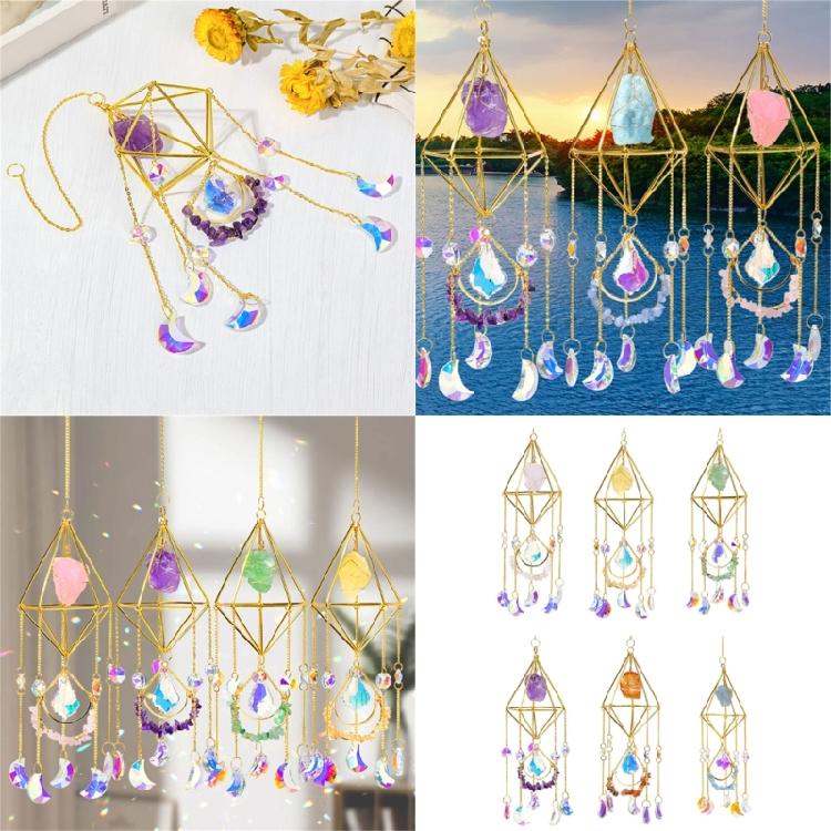 Garden Rainbows Prisms Suncatchers Outdoor Hanging Crystal Catchers Pendants Wind Chimes Catching Ornaments Home Party
