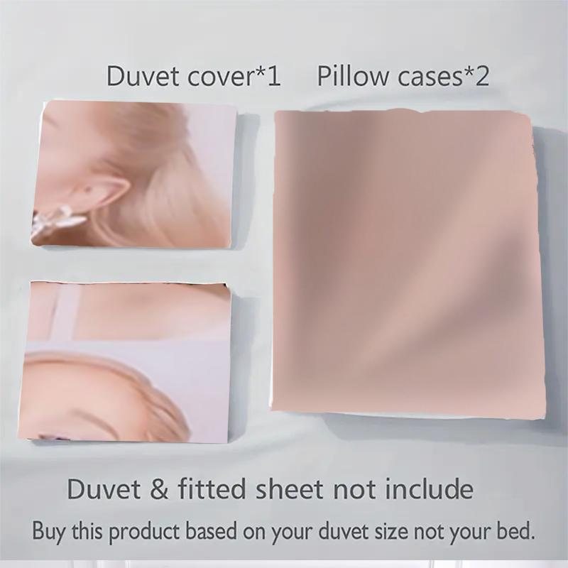 3Pcs Golden Hair Earrings Glow Bedding Sets For All Sizes New 3D Printed Bed Cover Comforter Duvet Cover Pillowcase Bedroom Decoration