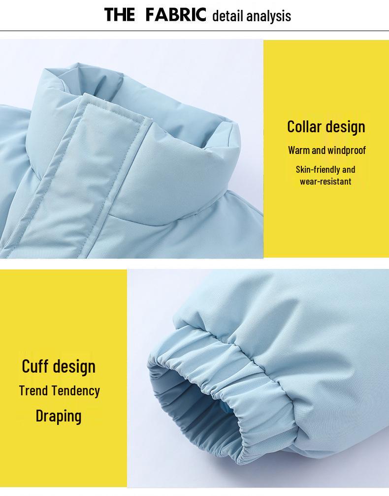 Unisex Puffer Jacket - Autumn/Winter Stand Collar, Cotton, Thick Outerwear for Couples