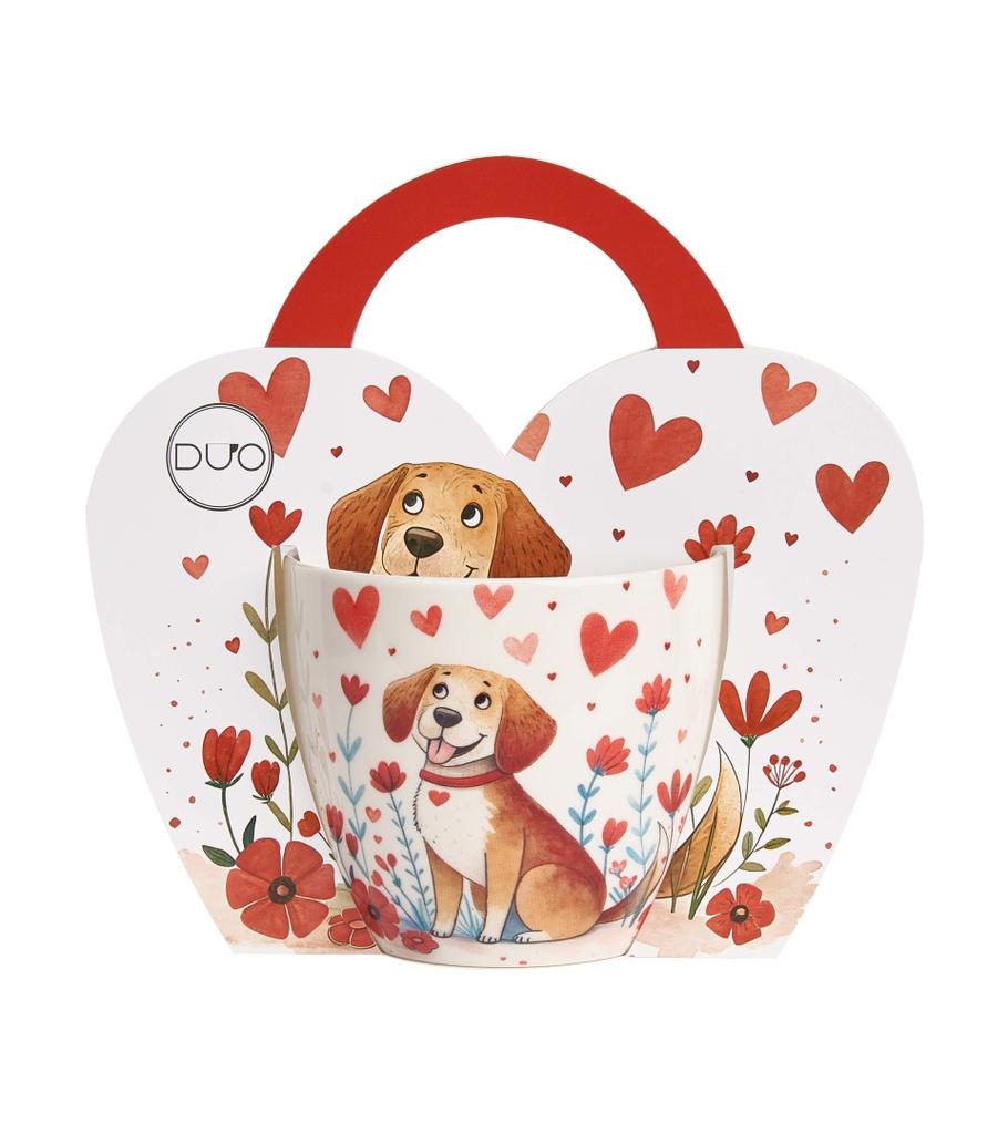 Porcelain Mug 460 - Dog in Hearts Valentine' Day Gift
