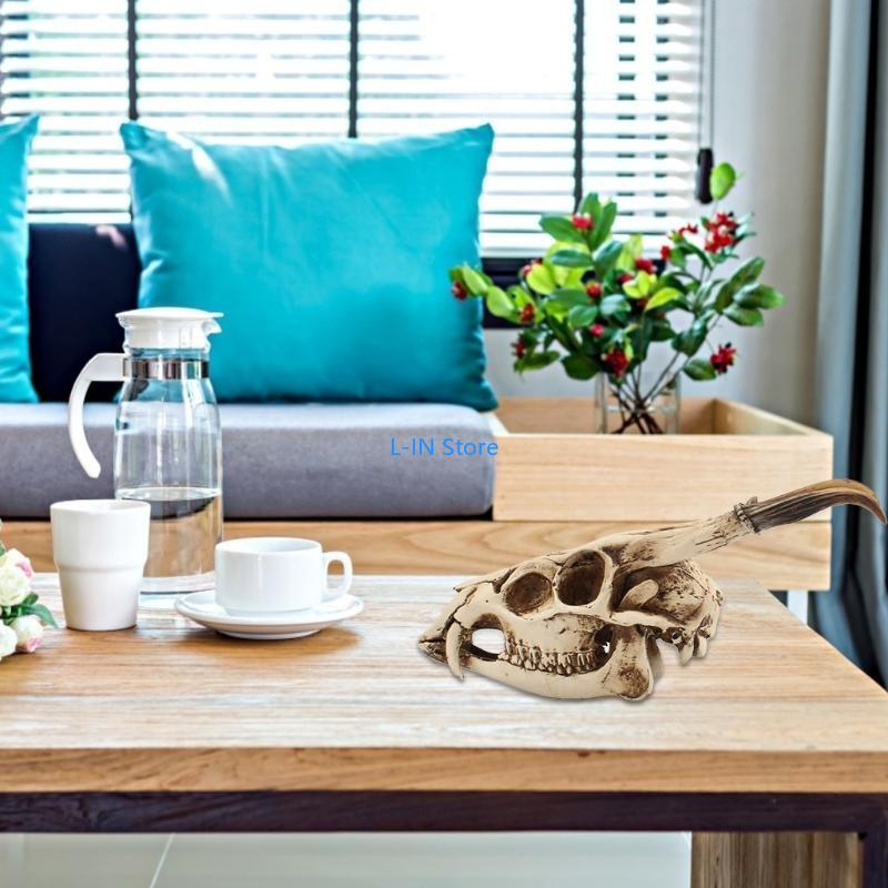 Imitation Wild Goat Skull Desktop Ornaments Home Interior Decor for Creative Model for Home Indoor Desktop Decoration Art Crafts