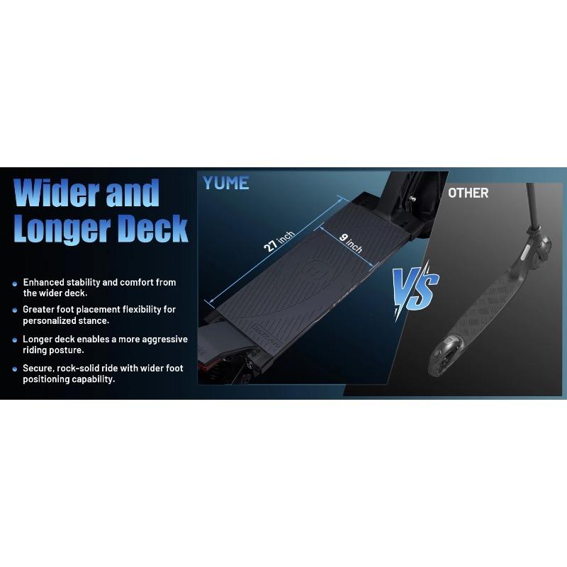 YUME HAWK Pro elektritõukeratas 10x4,5-tollised ilma sisekummita maanteerehvid 3000W * 2 mootor 60V 30Ah aku Maksimaalne kiirus 80 km/h Maksimaalne sõiduulatus 97 km