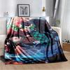 Anime Demon Slayer Kimetsu no Yaiba Fleece Blanket Nezuko Kamado Tanjiro Kamado Soft Bedding Bedspread Sofa Warming Cover