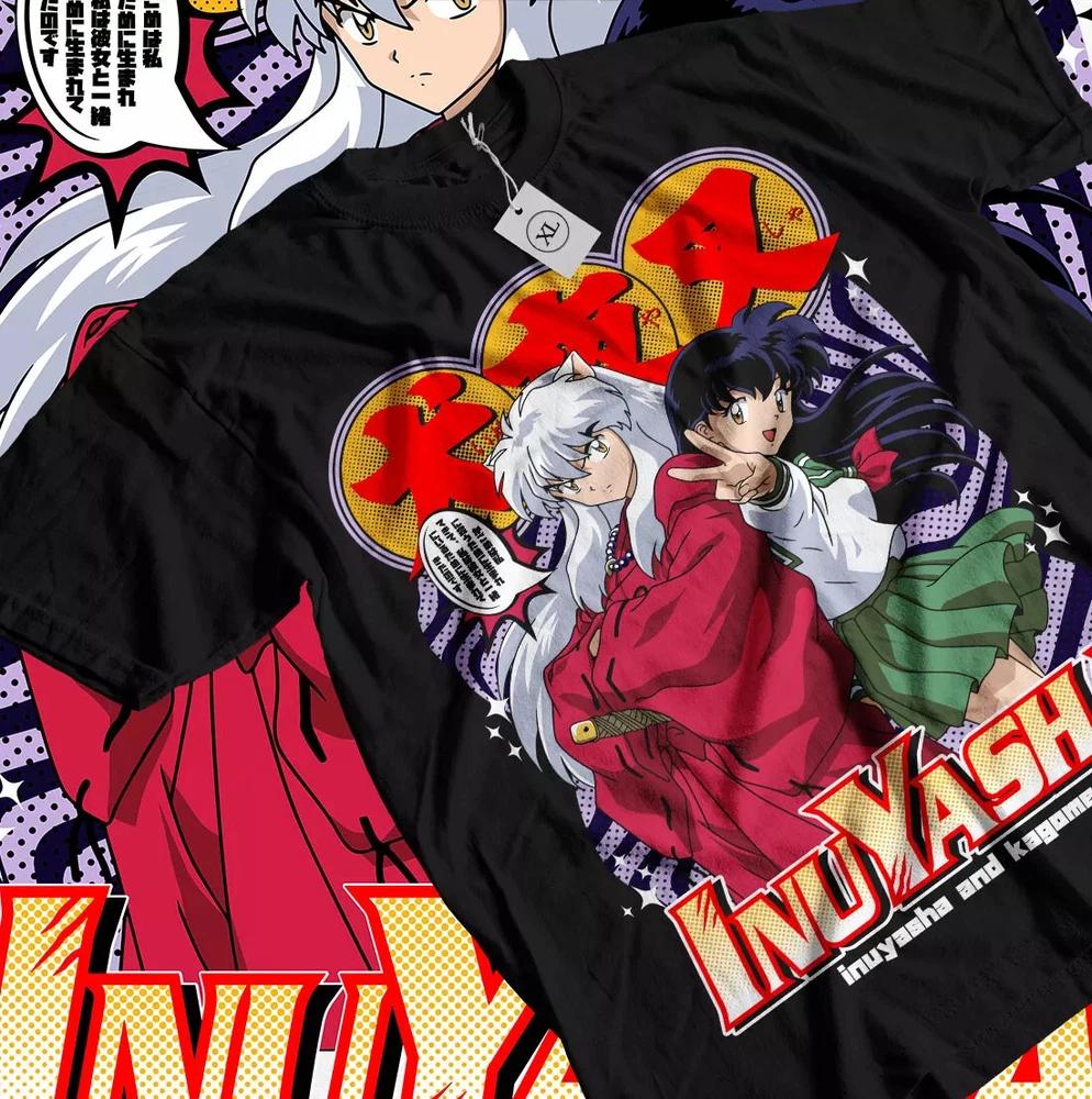 Inuyasha Kagome Higurashi Sesshomaru Red Moon Inu Yasha Anime TShirt Black S