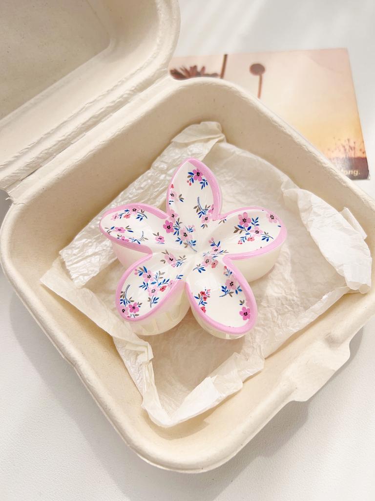 Hawaiian Flower Hair Claw Clips for Women,Gradient Large Barrette for Thick Hair,No-slip Hairpins Women Beach Hair Accessories