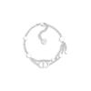 Logo Pendant Decoration Resin Pearl Metal Bracelet Women Bracelet Silver B2068WOMRSD009