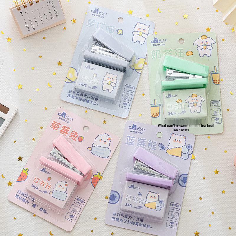 

Cute Mini Cartoon Stapler Set for Students, 12 Sizes