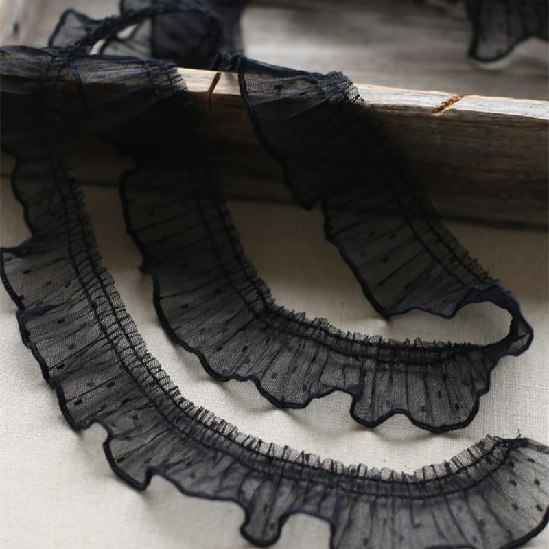 2024 Pliuri Volane Dantelă cu Buline DIY Rochie de Copii Fustă Manșete Tiv Decorare Cusături Textil de Casă Pernă Coș de Depozitare Garnitură