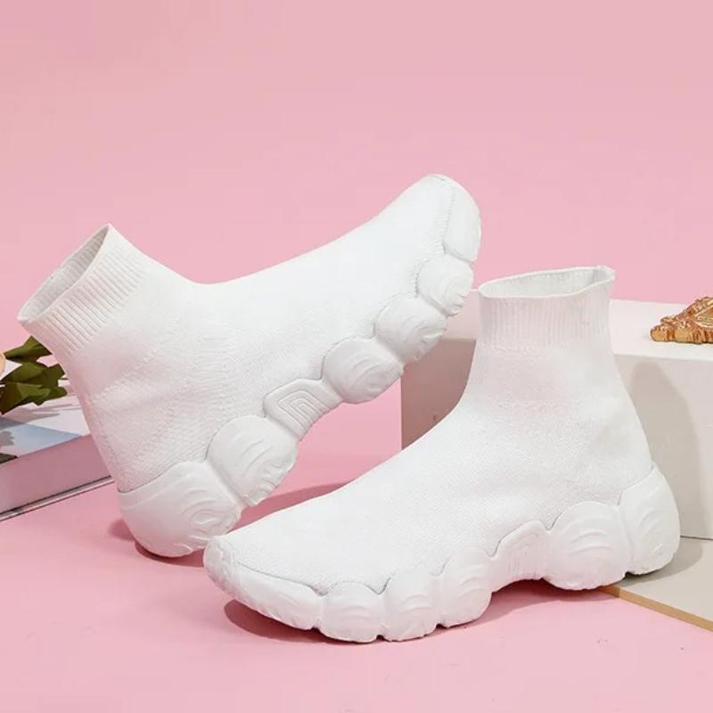 Elastic Socks Shoes Slip-on Casual Sneakers Women Walking Shoes Men High-top Leisure Shoes Knitted Platform Footwear Breathable