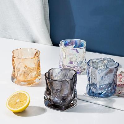 6 Stück Whiskyglas Transparent Unregelmäßig Verdrehtes Glas Tasse Kaffeetassen Schreibtischdekoration Haushalt Bar Club Party Trinkgeschirr