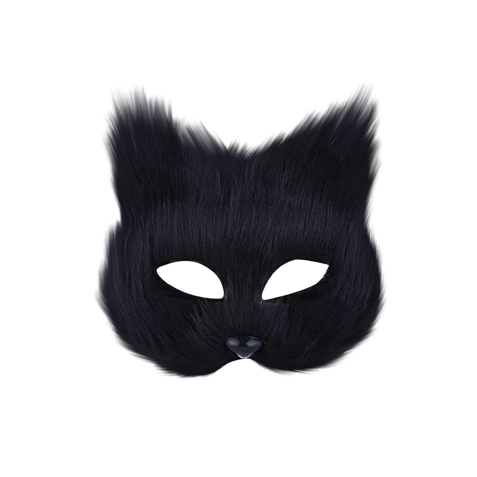 Tier Katze Fuchs Maske Halloween Cosplays Make-Up Kostümzubehör Kunstpelze Halbgesichtsmaske Bühnenrequisiten Tiermaske