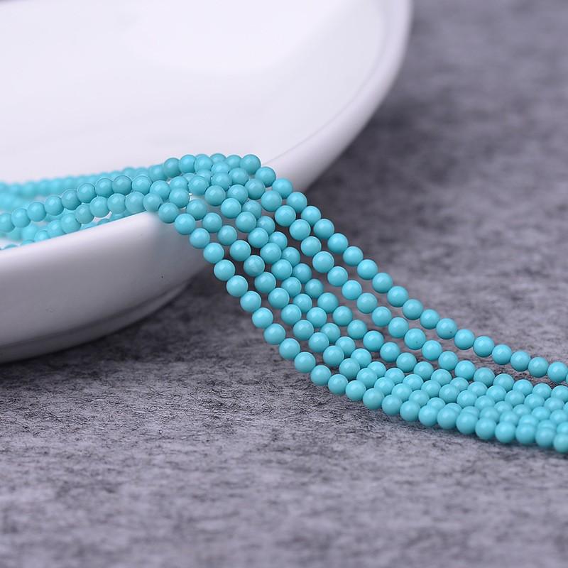 

Hongchu Crystal 2MM 3MM Turquoise loose beads Blue pine semi-finished beads Bracelet Necklace Tassel inlay 2MM/Strip（160Left and R бирюзовый