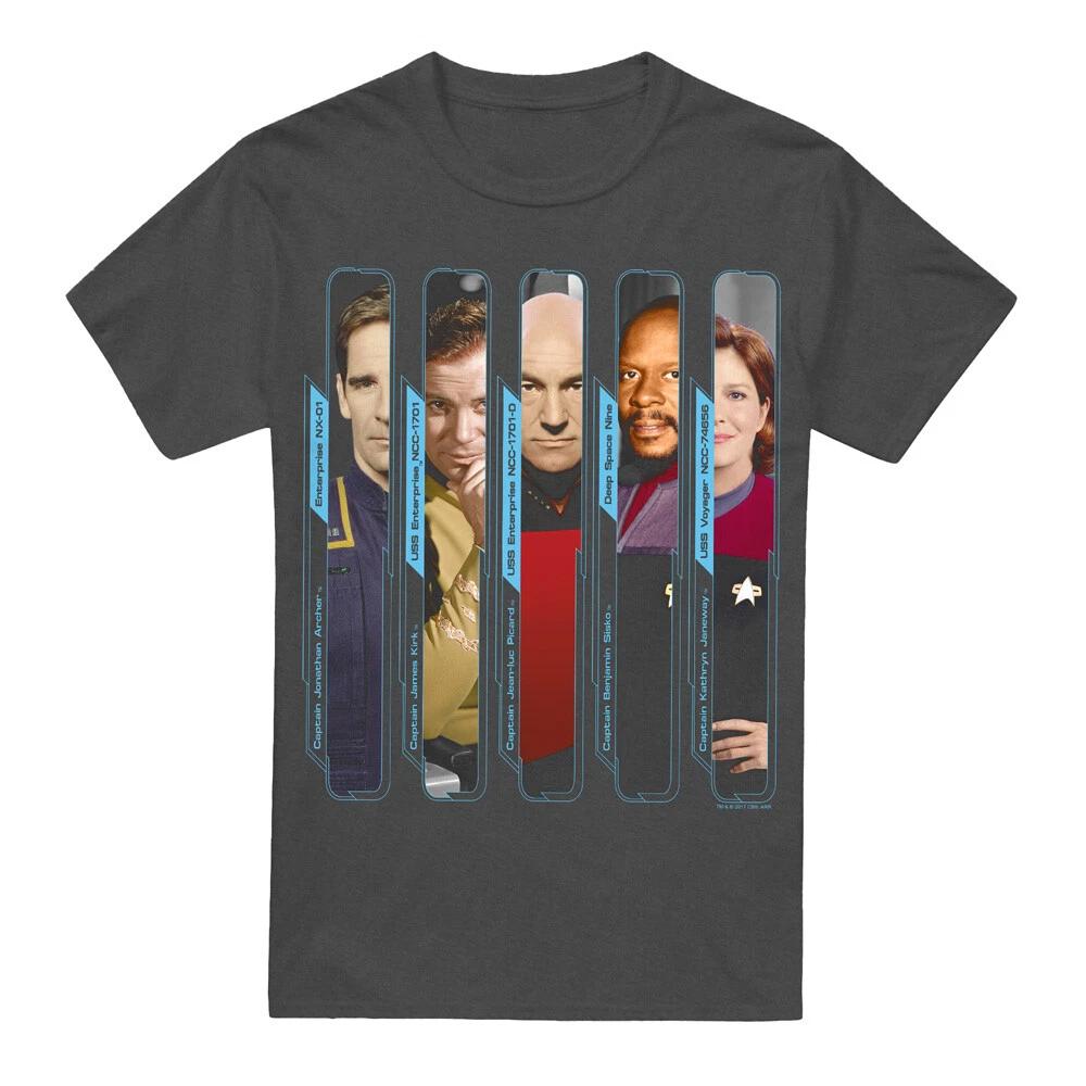 Star Trek The Captains T-Shirt S-3XL, Charcoal 3XL