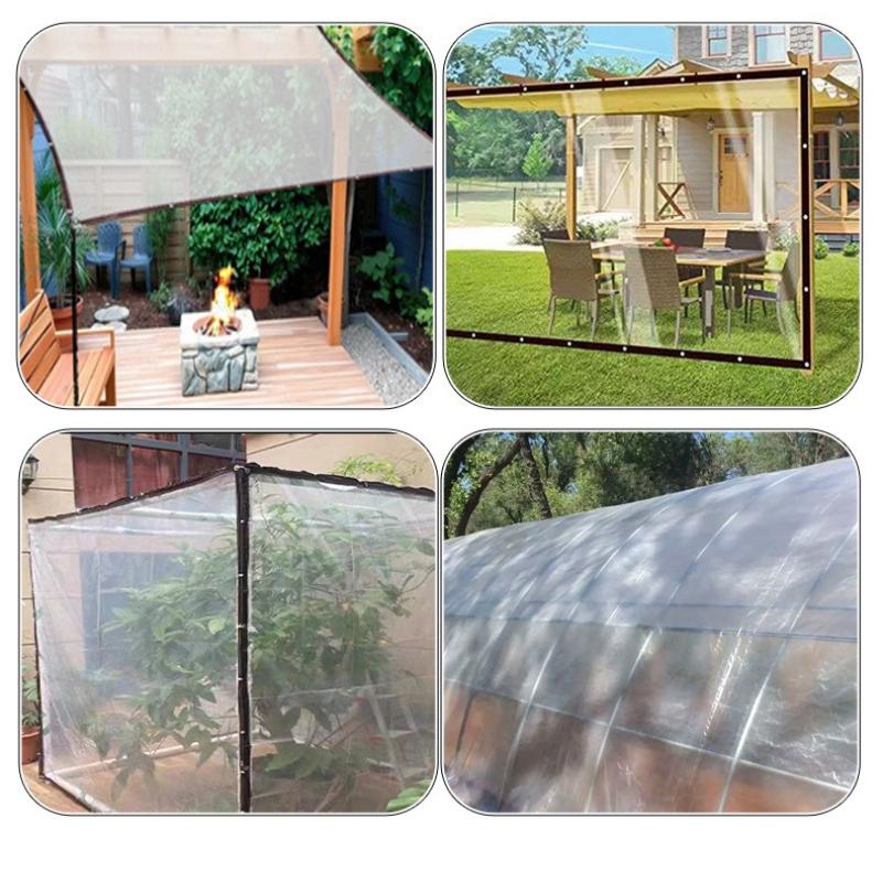 Transparent Rainproof Cloth Cold Proof Windproof Plastic Tarpaulin Multi Functional Protective Cover Suitable for Gardens Terraces Outdoor Adventures