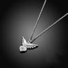 New 925 Sterling Silver Necklace Zirconia Angel Wings Necklace Jewelry Collars