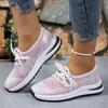 Fashion Sneakers Spring Summer Mesh Breathable Lightweight Non-Slip Platform Lace-Up Soft Sole Non-Slip Running Casual Sneakers