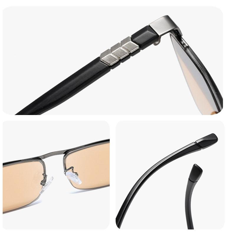 Cheap DUBERY Half Frame Crystal Reading Glasses Men Middleaged and