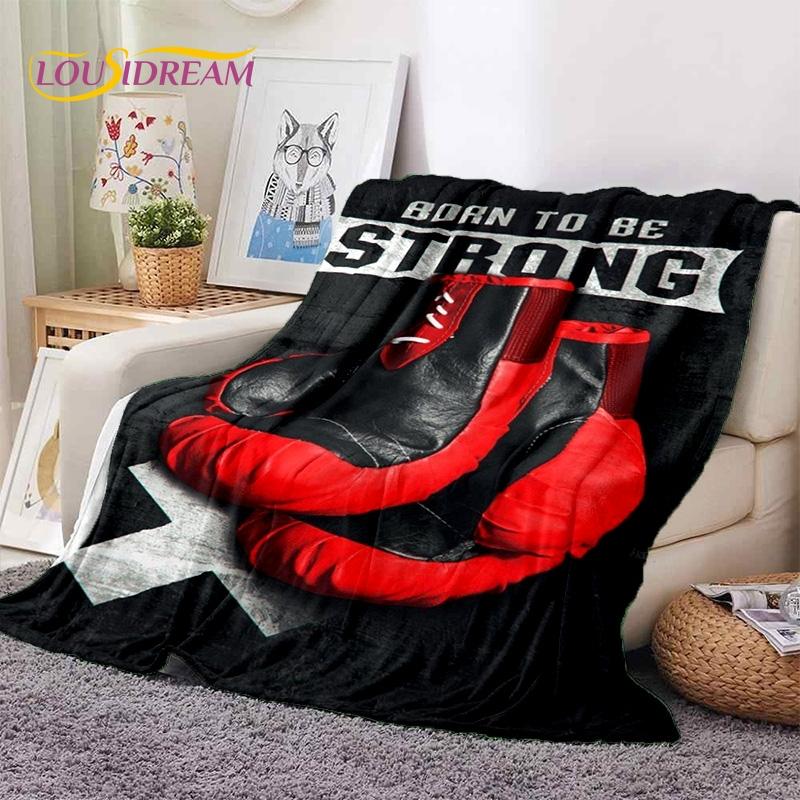 Boxing Gloves Boxer Fight Cartoon Soft Flannel Blankets,Throw Blanket Comfortable Blanket for Picnic Beds Sofa Home Bedroom Gift