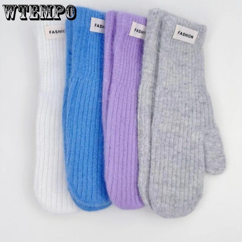 Women's Winter Warm Gloves Outdoor Antifreeze Protective Gloves for Young Girls