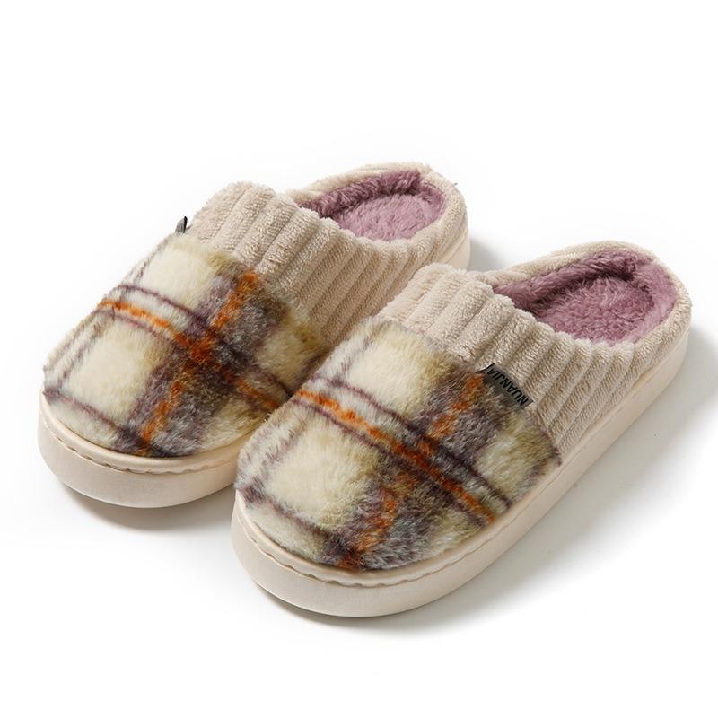 Autumn and winter couple thick-soled non-slip cotton slippers women and men's new indoor home heating plush home shoes