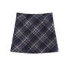 Damen Hochtaillierter Karierter Woll-Minirock - Retro A-Linie Wickelrock, Herbst/Winter Kollektion
