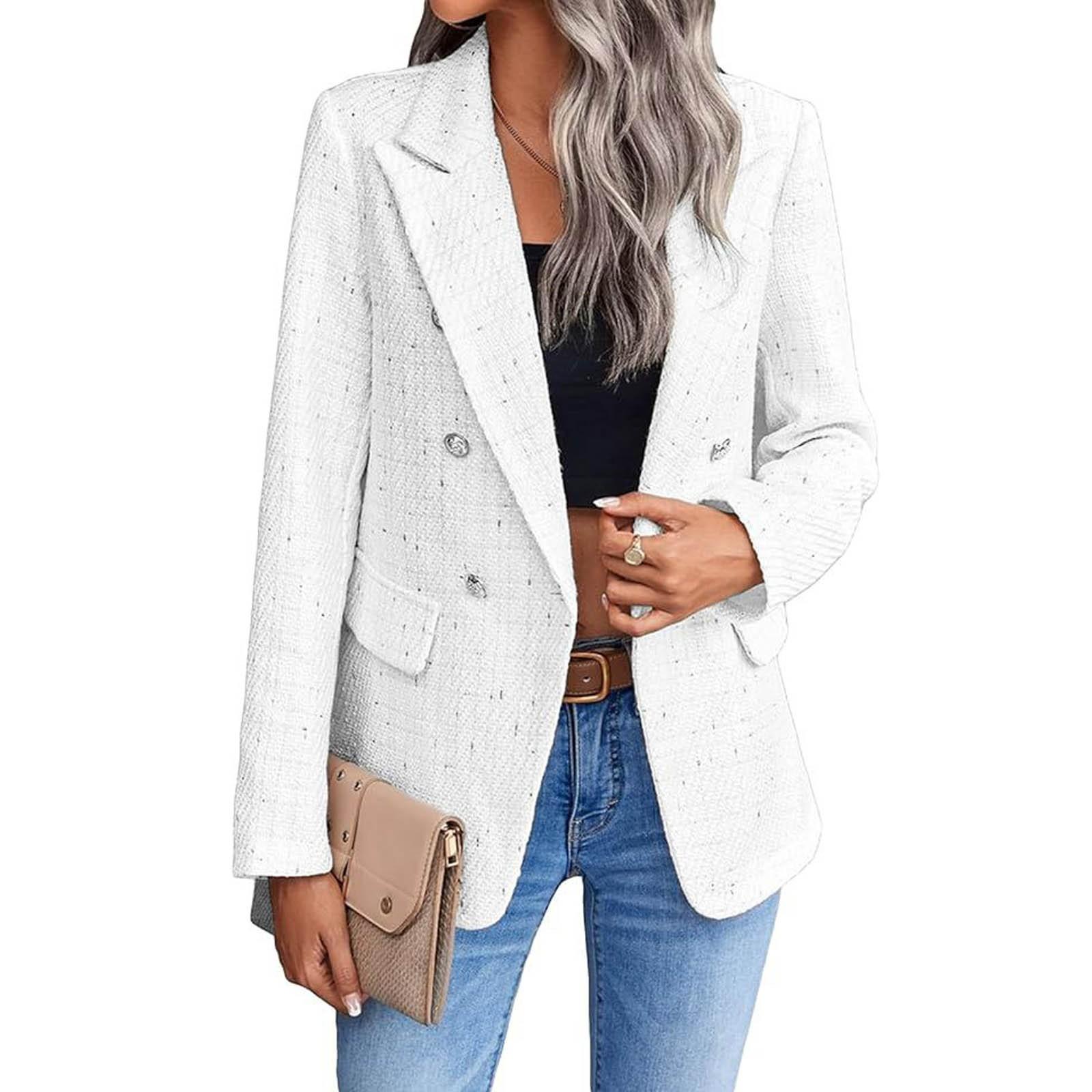 

Осенний женский модный повседневный костюм с длинным рукавом, тонкий удобный кардиган, пальто S белый