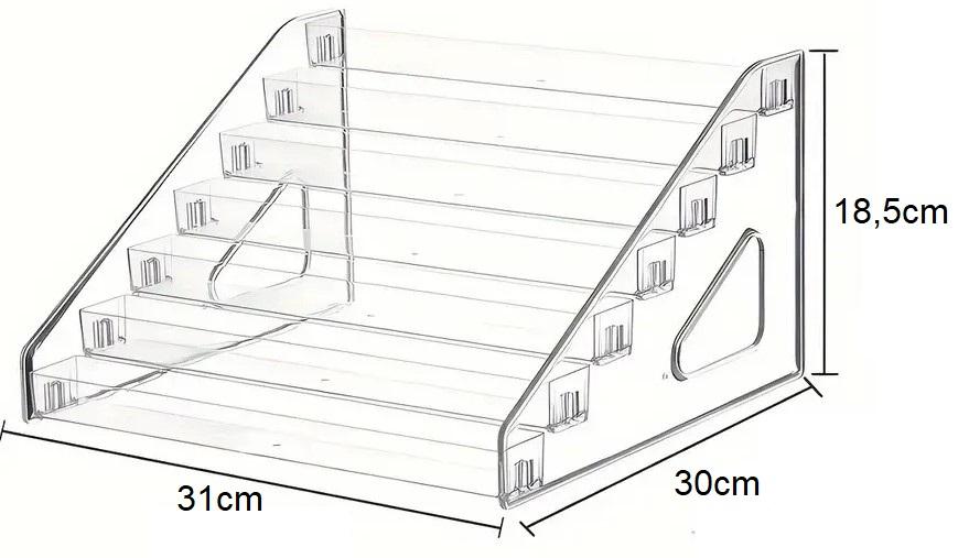 Display Stand Organizer For Nail Polishes Perfumes Cosmetics Container 7 Shelves