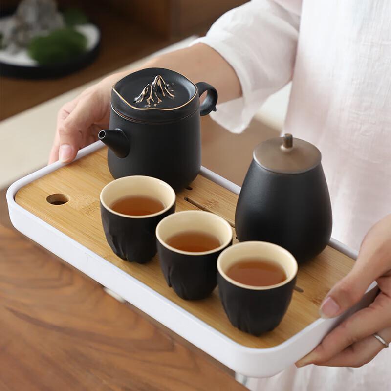 Zhi Zhe Jue Qi Portable Ge Yao Ceramic Tea Set