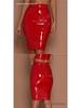 European Style Shiny Leather Hip-Hugging Midi Skirt - Trendy and Waist-Cinching Women’s Fashion Piece